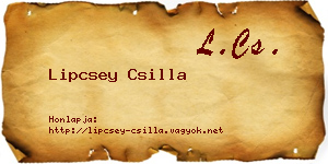 Lipcsey Csilla névjegykártya